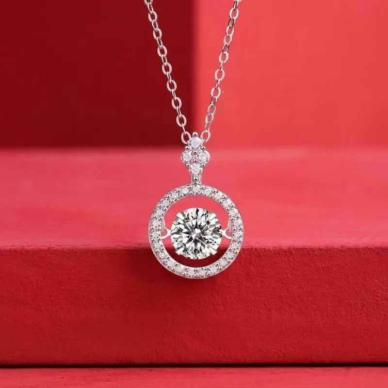 CN Guangdong Moissanite Necklace Sterling Silver Pendant