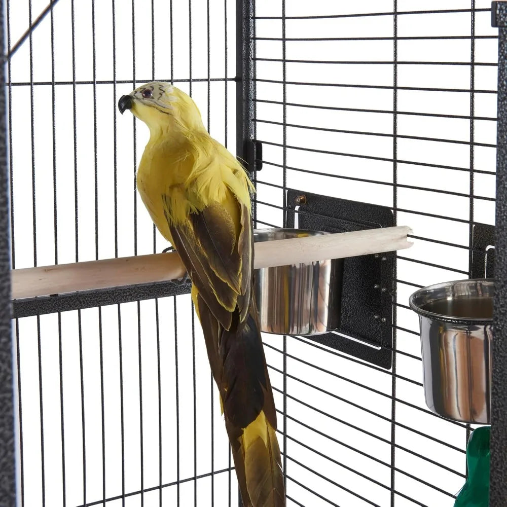 Gap IndustrialGrade Iron Parrot Aviary Enclosure With Rolling Stainless StandWithTray