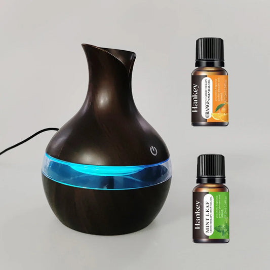 Air Humidifier with 7-Colors Mood LED Aromatherapy Diffuser 300ml Cool Mist Maker with USB Rechargeable for home bedroom