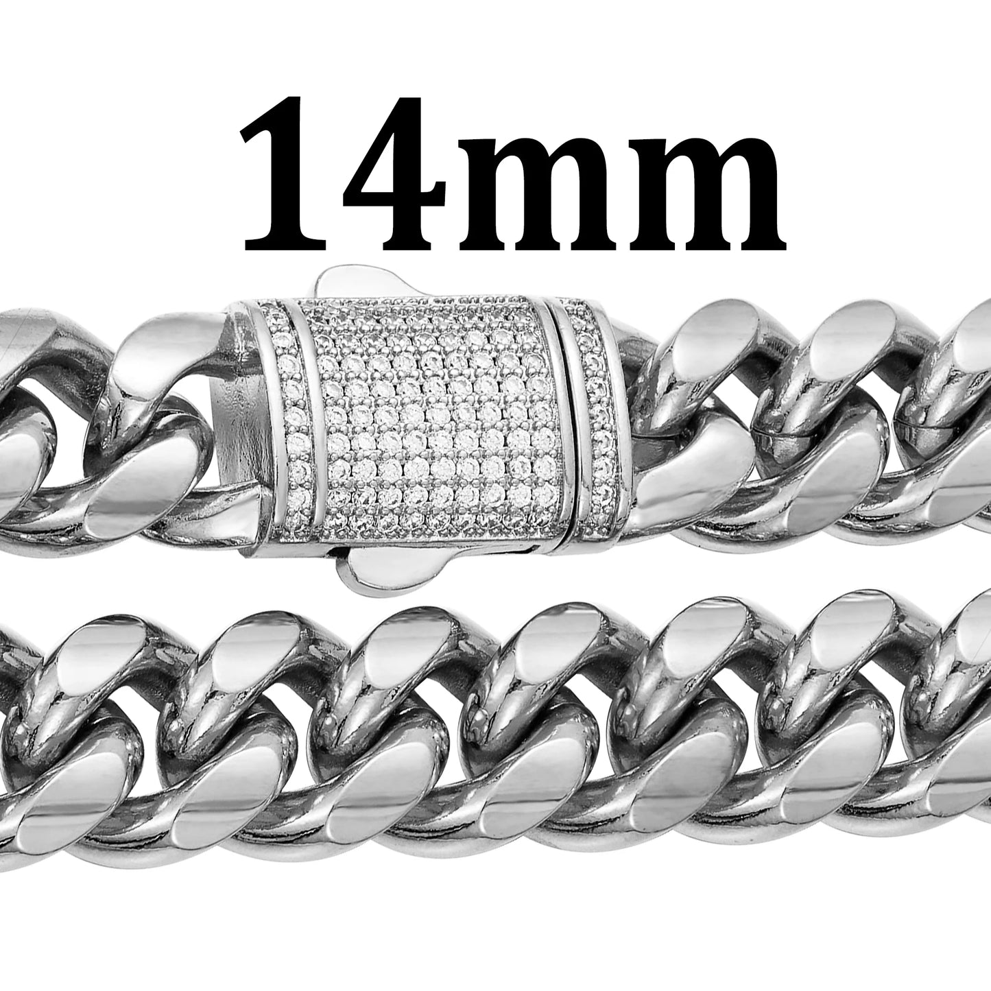 Zhejiang Stainless Steel Cuban Link Chain Zircon Box Lock