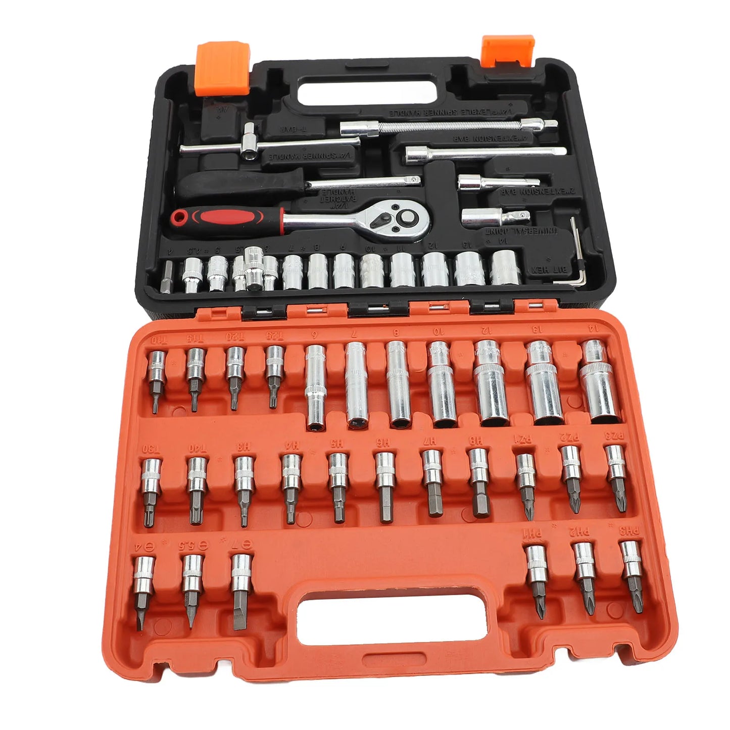 Fdit 53Pcs Automotive Socket Wrench Set High Hardness Steel