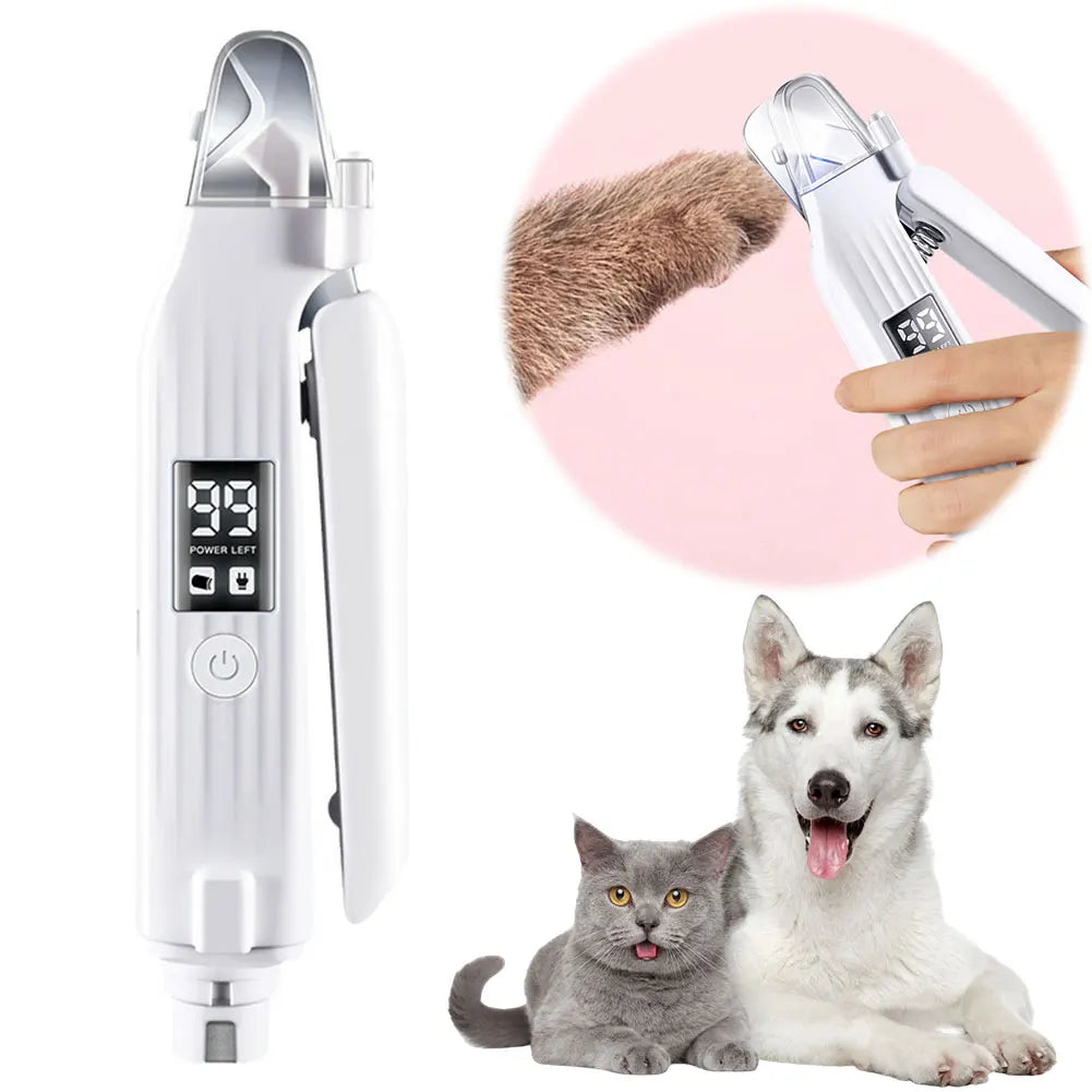 Shunmaii TwoInOneElectric DogNailGrinder AndClipper WithLED HighPerformance Rechargeable ForPets ProGrade Grooming
