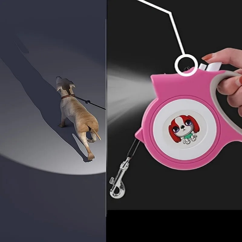 AHTOSKACN Telescoping Dog Leash With HighVisibility Strip For NighttimeOutdoor Safety