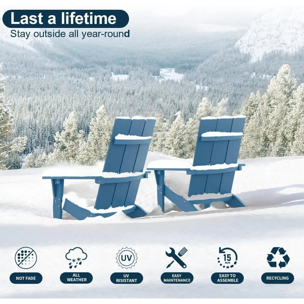 HUANZHUANG 4 Modern Adirondack Chairs Outdoor Furniture