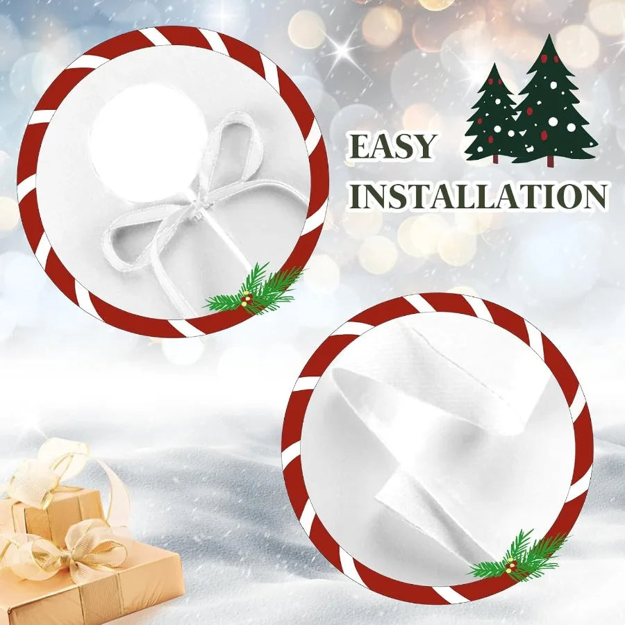 Electronic Snowman Christmas Tree Skirt Reindeer Snowflakes Decor