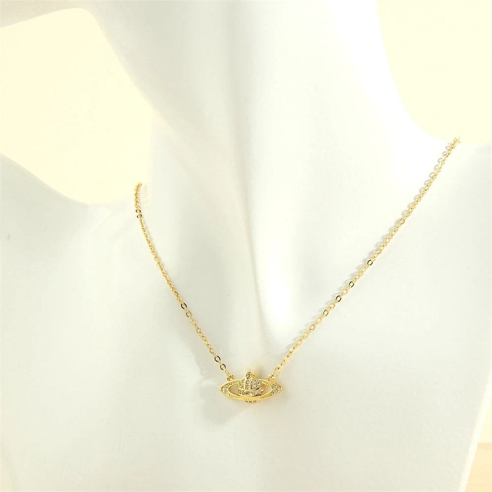 Guangdong Planet Pendant Necklace Vintage Zircon Jewelry