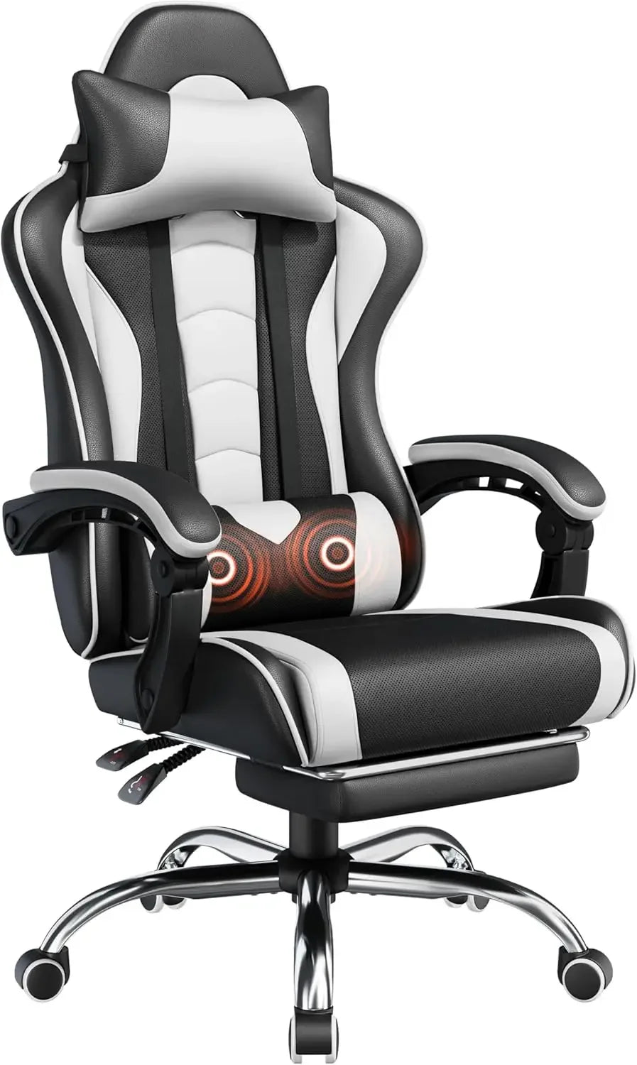 Ergonomics Gaming Chair With Massage Lumbar Support Footrest