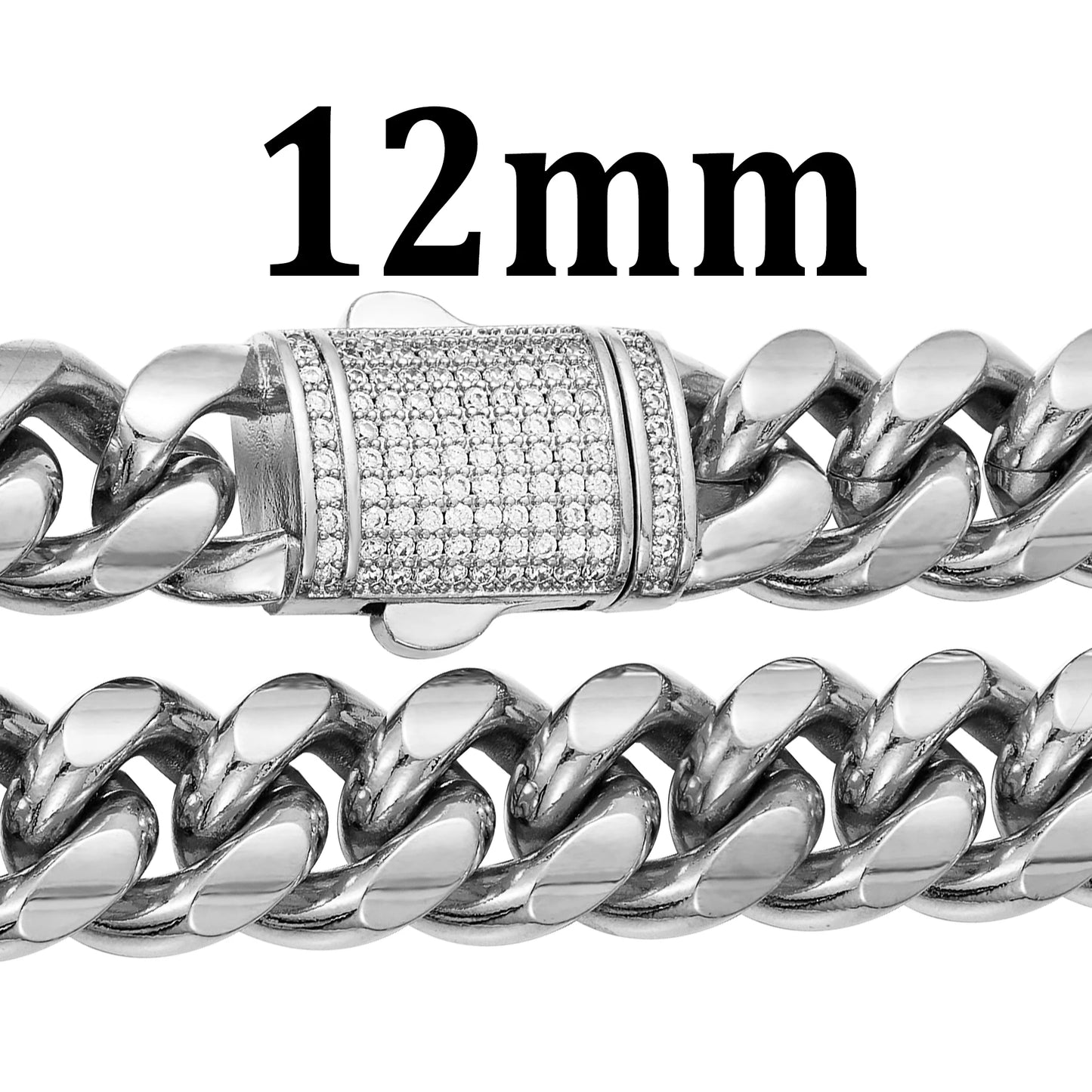 Zhejiang Stainless Steel Cuban Link Chain Zircon Box Lock
