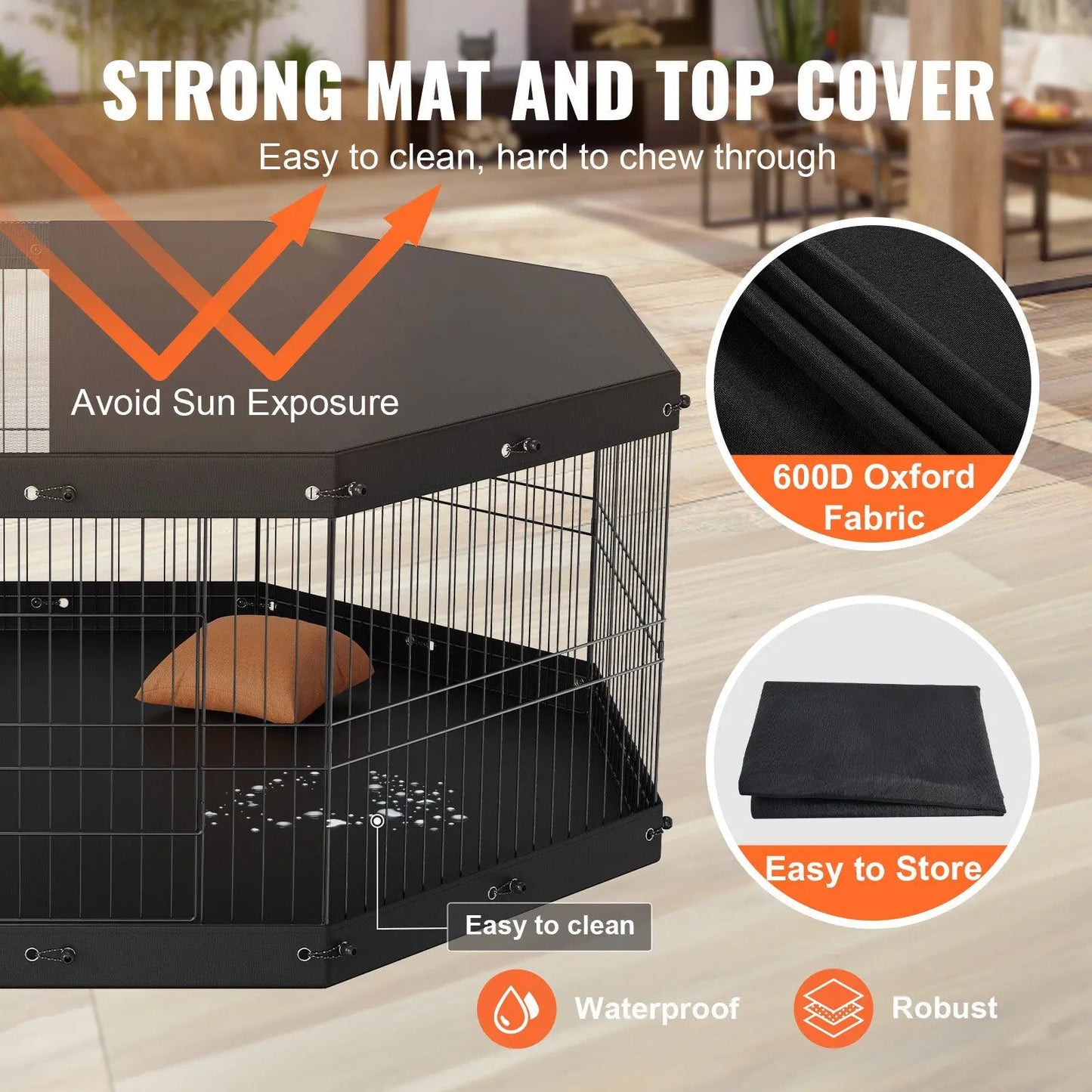 Hign-concerned Dog Playpen 8 Panels Foldable Exercise Pen