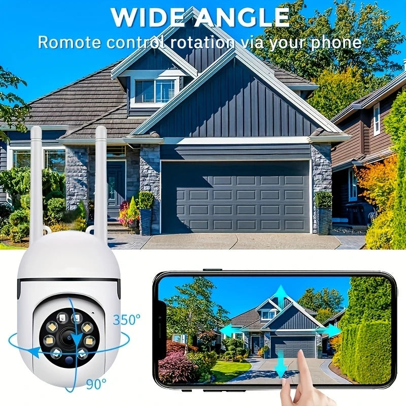Ease Life APP Wireless 1080P HD Indoor/Outdoor WiFi Security Camera, Color Night Vision, 2-Way Audio, 360° Black Y108