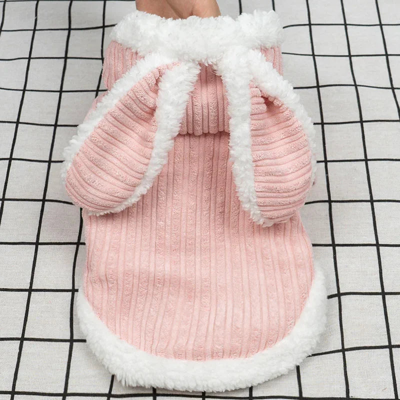CN AllSeasonCartoonBunny KittensCatCoat PremiumCottonFabric AllWeatherPetWear BreathableDesign CozyWarmth
