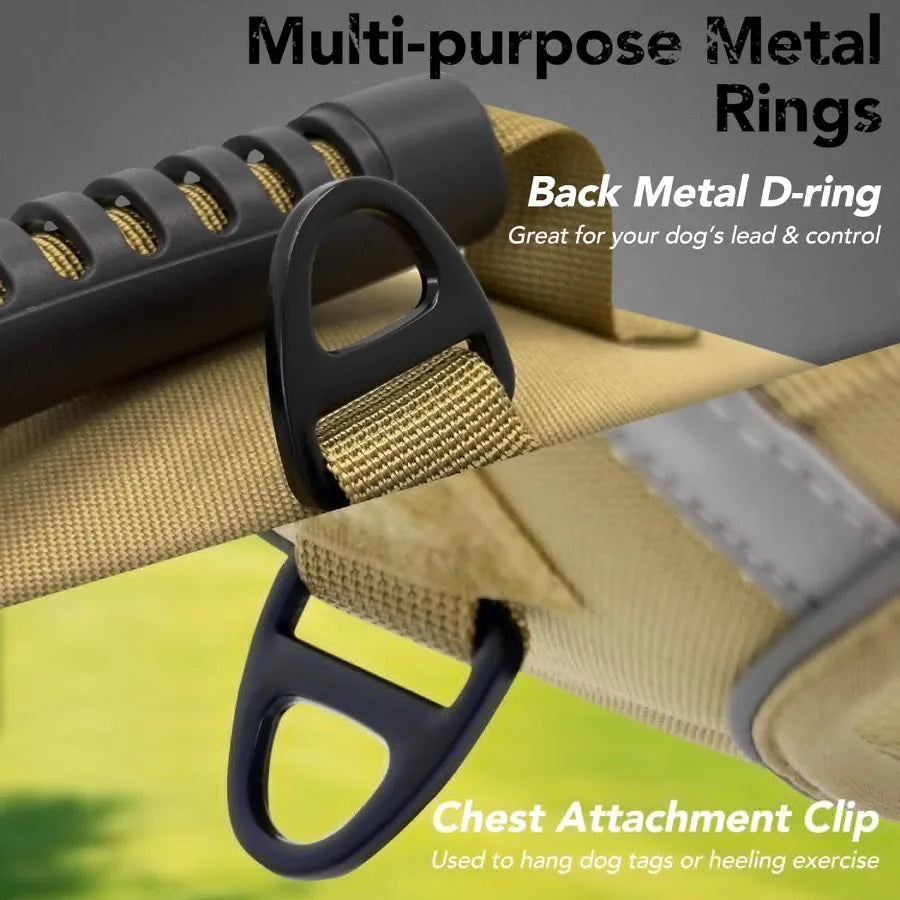 Hign-concerned Tactical Dog Harness No Pull With Handle 1050D Nylon Reflective Service Dog Harness