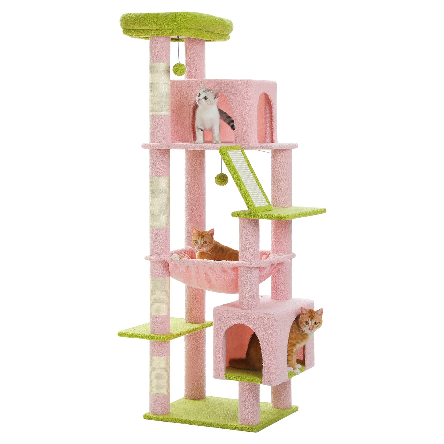 180cm Large Cat Tree Tower Home Furniture Cat Tower Pets Hammock Sisal Cat Scratching Post Climbing Frame Toy Spacious Perch