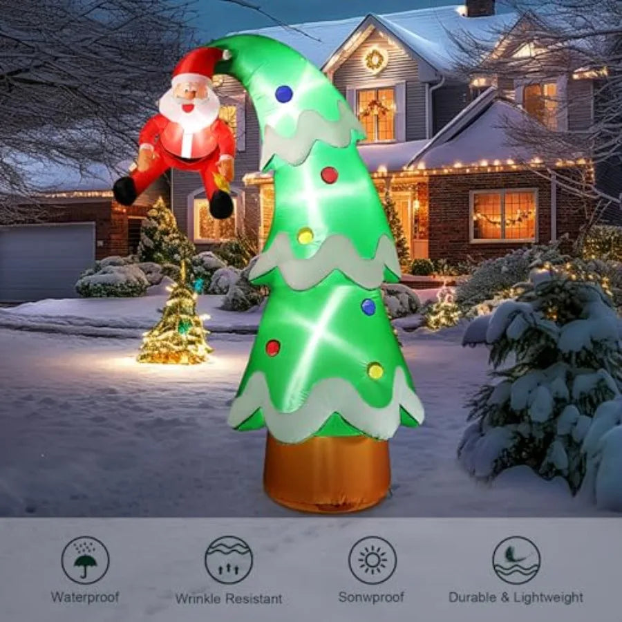 Hign-concerned Santa Claus Inflatable With LED Lights For Outdoor Yard