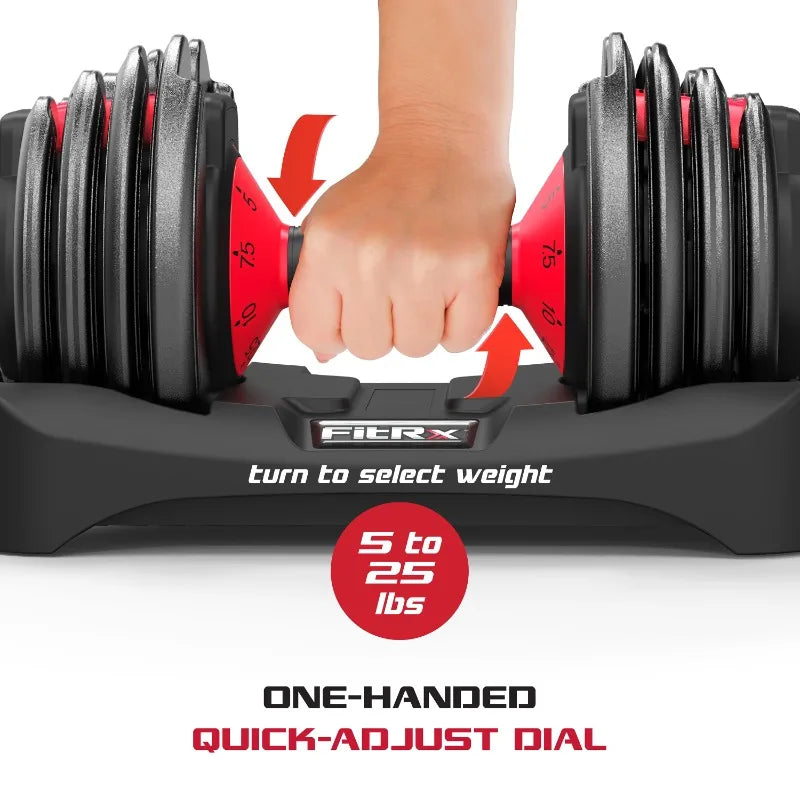 FitRx Adjustable Dumbbells SmartBell Set with Quick-Select Weights