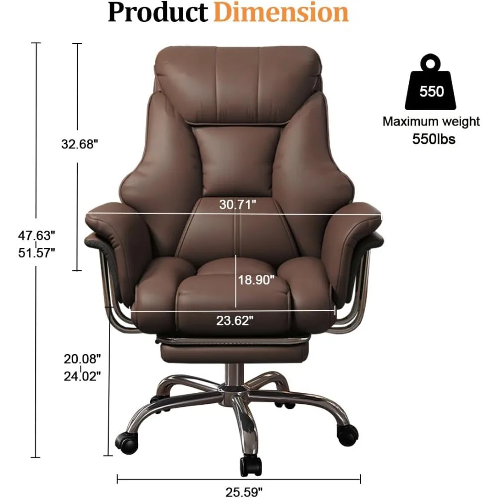 ZHUOTING Heavy Duty Ergonomic Office Chair with Footrest