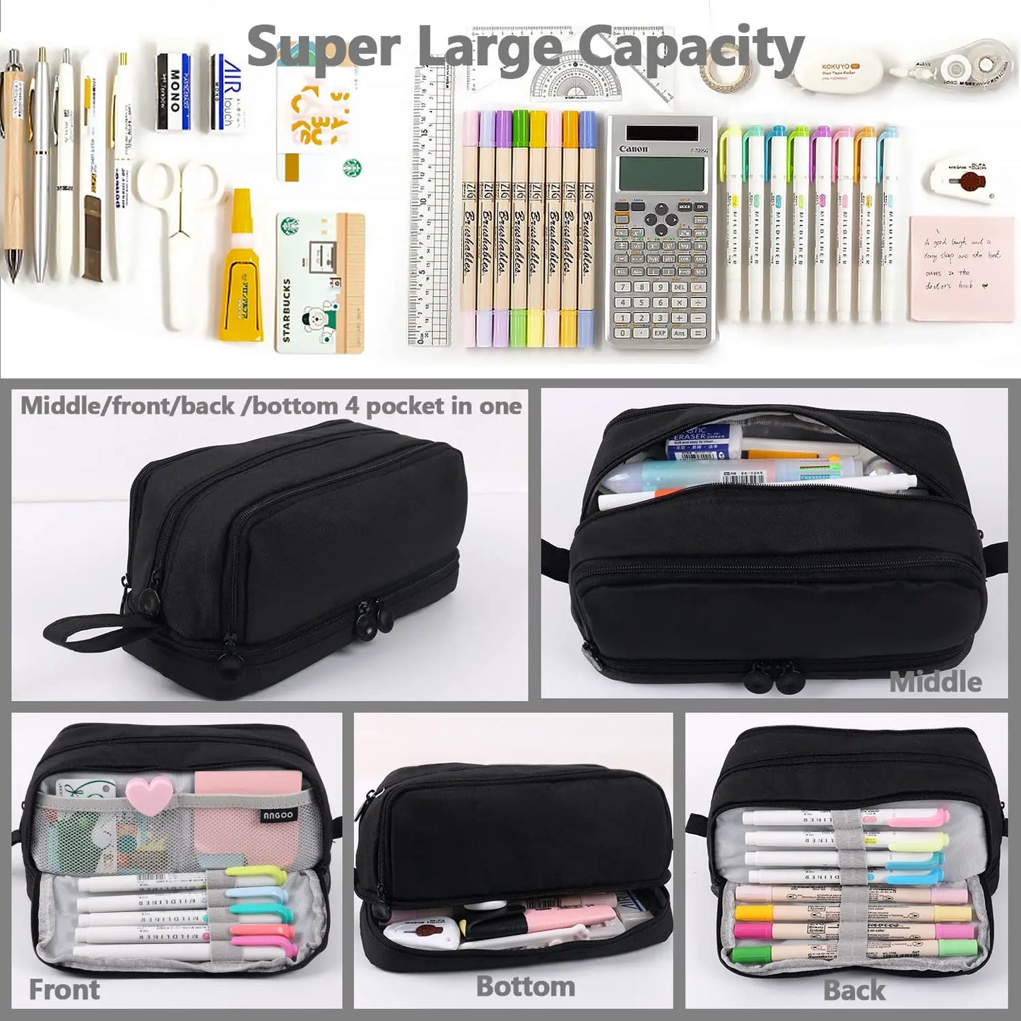 Hign-concerned Large Capacity Pencil Case Organizer