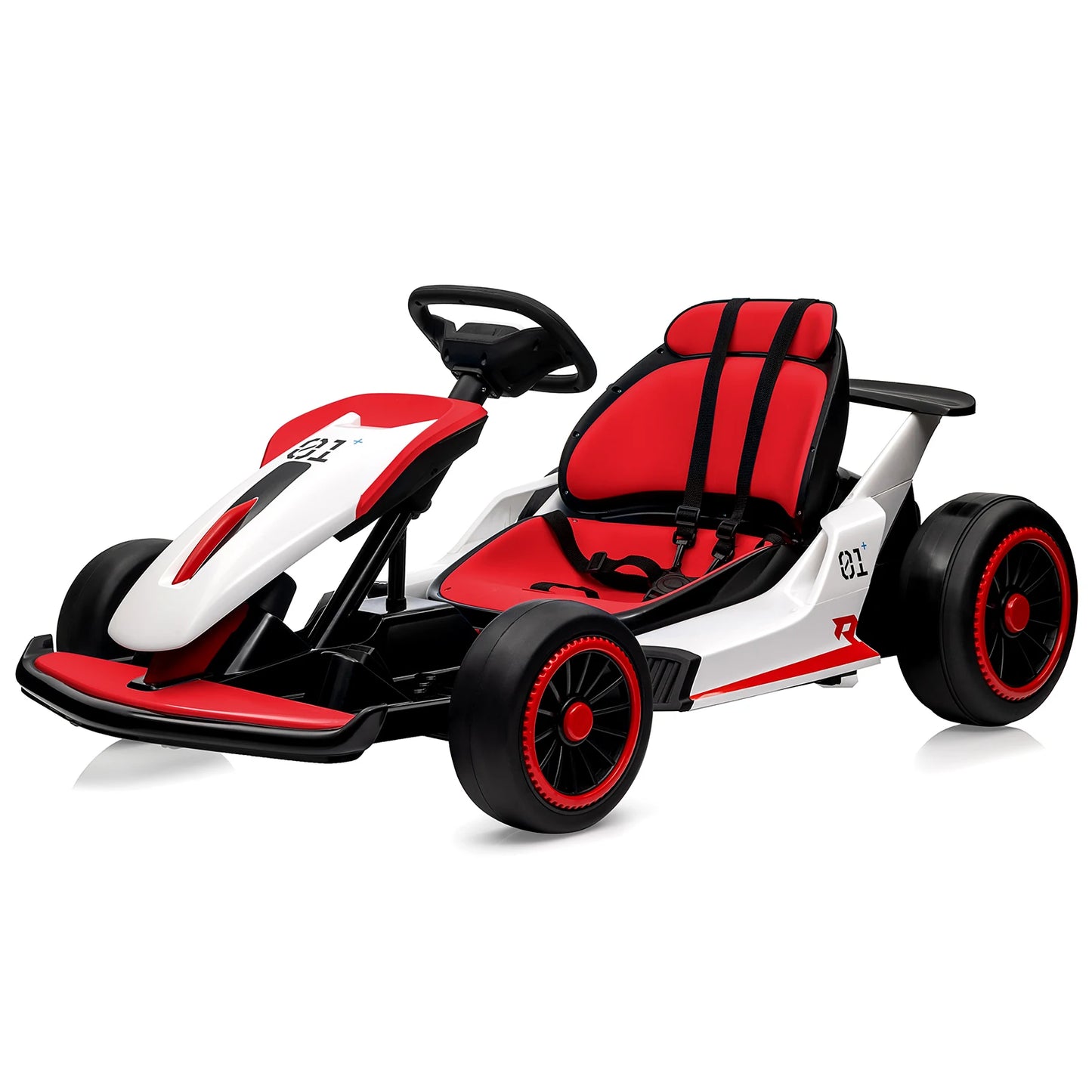 Go Kart, Electric Drift Kart Car with Adjustable Seat 24V 7Ah Outdoor Ride On Toy 2 * 200W Motor, 8.1 MPH, LED Lights 6-12 Years