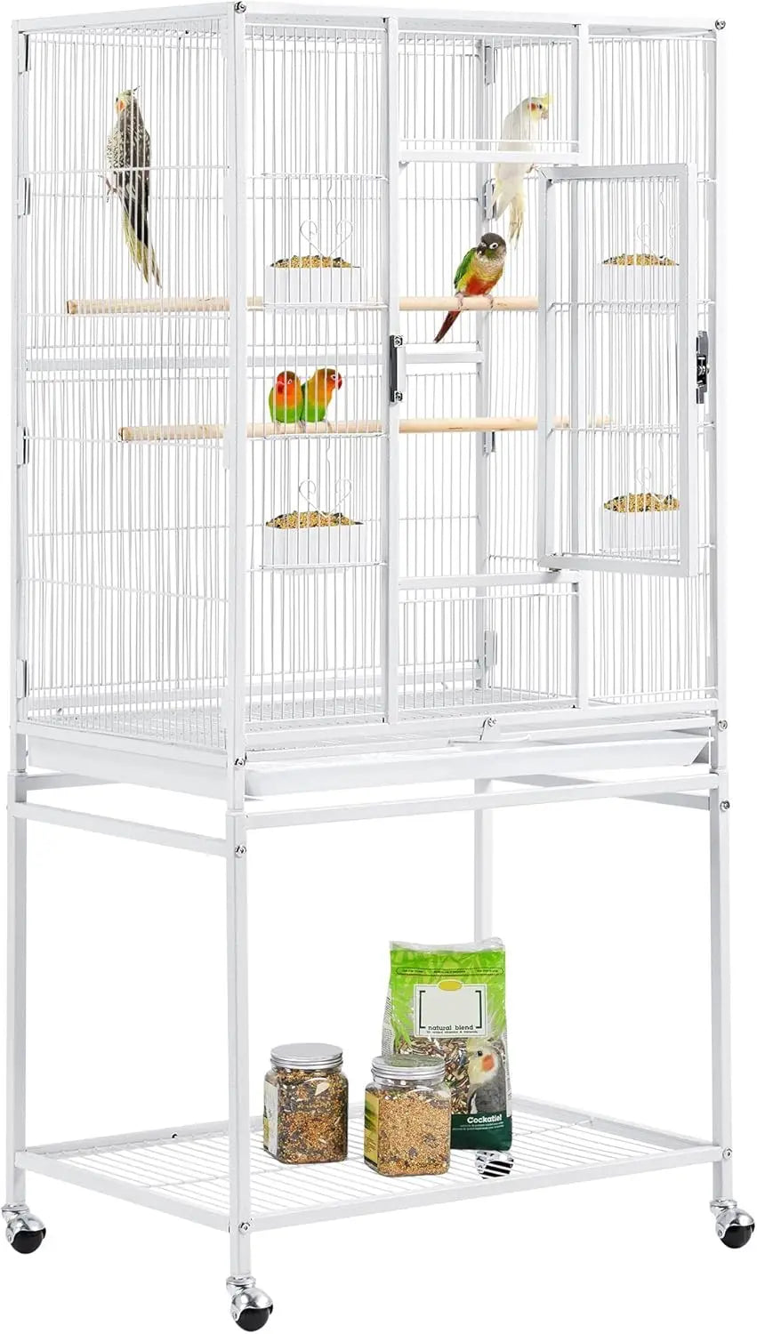 CommercialGradeAllMetal Iron Parrot Cage With Integrated Stand For Multiple Birds