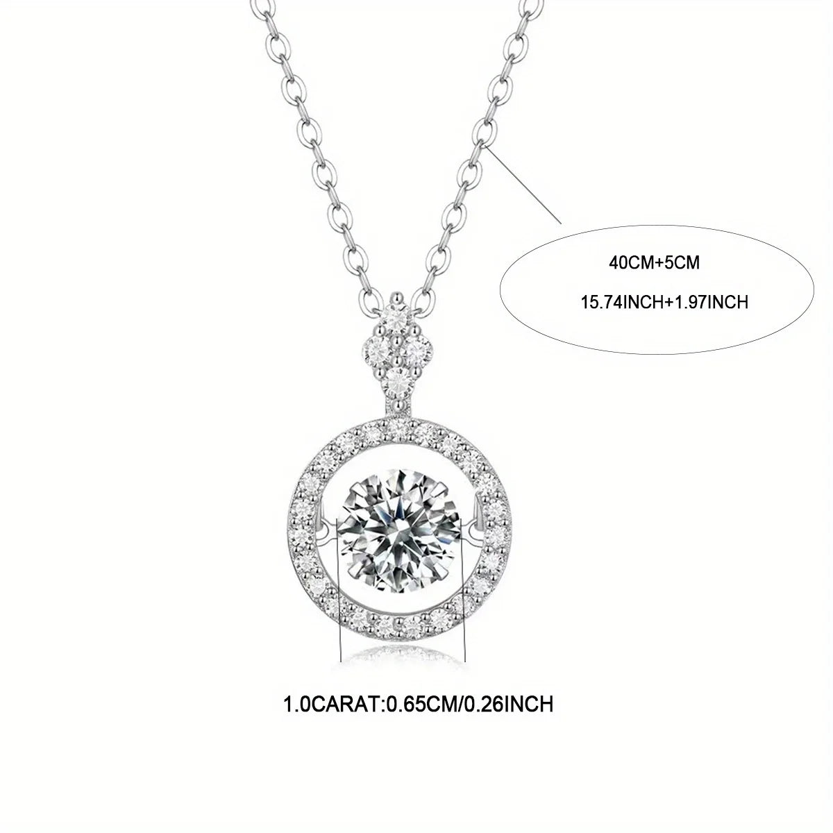 CN Guangdong Moissanite Necklace Sterling Silver Pendant