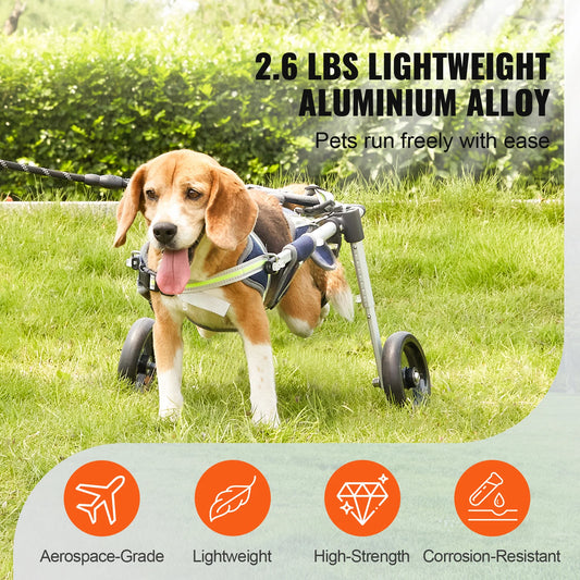 Hign-concerned SucceBuy HeavyDuty Dog Wheelchair For Back Legs Mobility SupportSystem