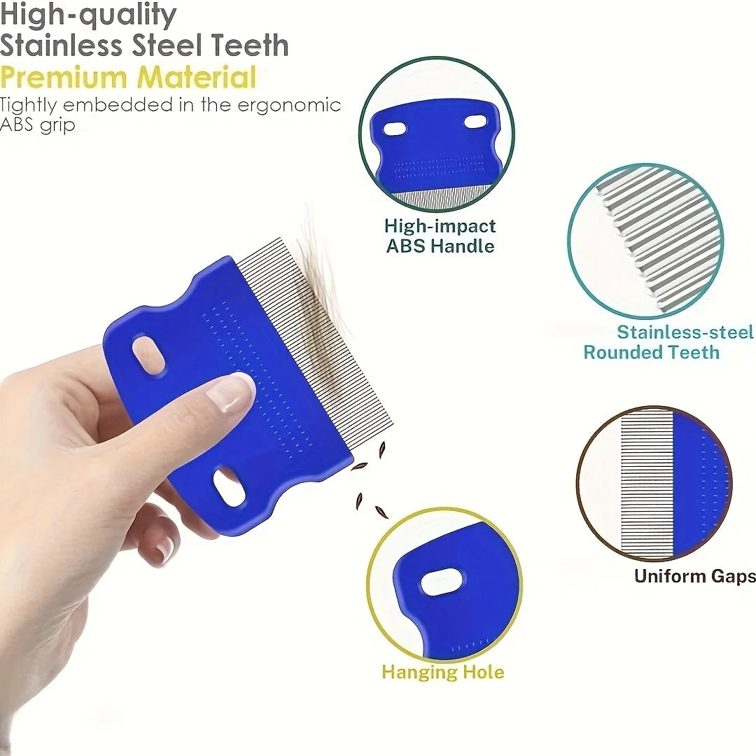 Hign-concerned StainlessSteel DoubleSided Flea Lice Pet Grooming Comb ProGroomingKit