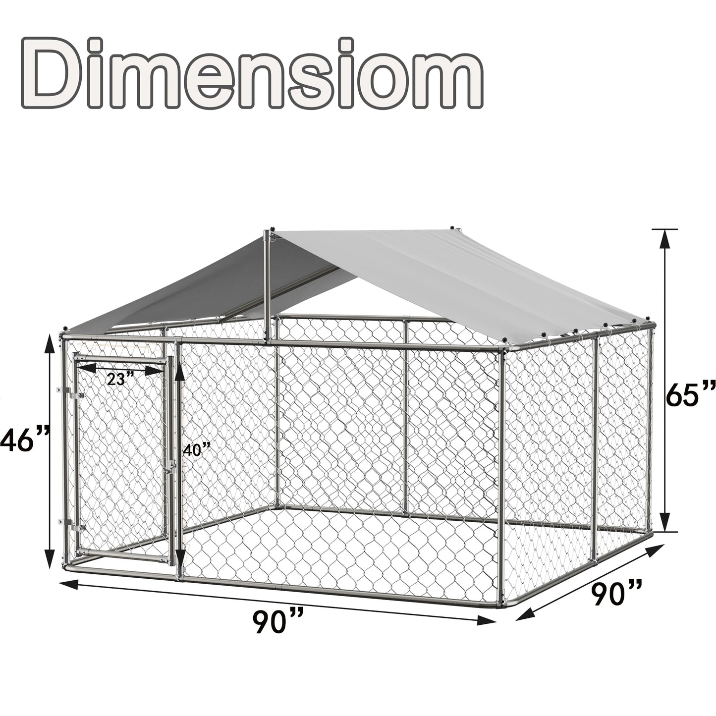 Large 7.5x7.5 ft Outdoor Dog Kennel Heavy Duty Pet Playpen and Run Enclosure