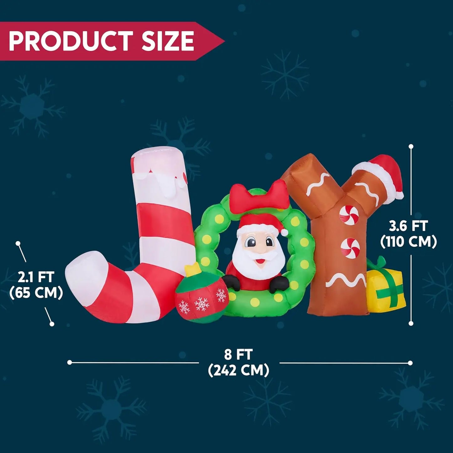 Joyfy Inflatable Santa Christmas Yard Decoration With LEDs