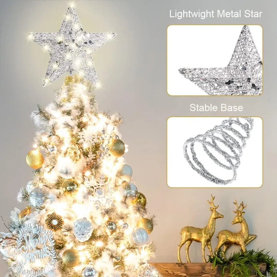 Electronic Christmas Tree Topper Star With 40 LED Remote Control
