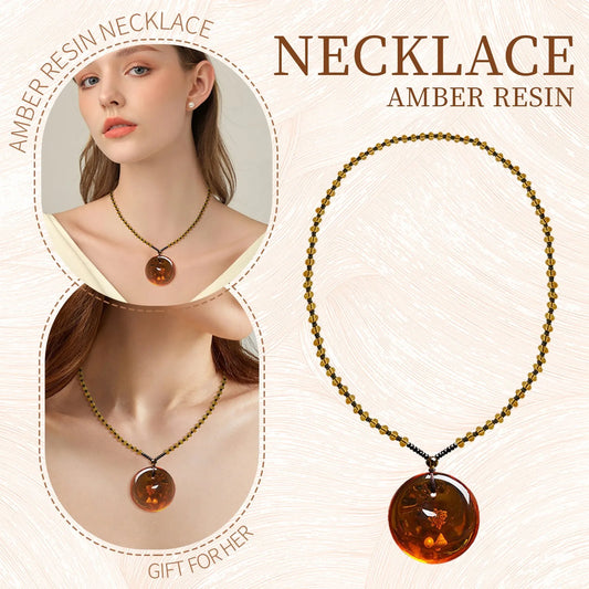 Natural Stone Beeswax Pendant Necklace For Women Wearable