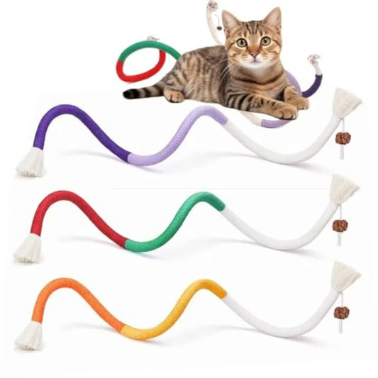 Hignconcerned Cat Chew RopeToys Set NaturalSisal CottonRope WithCatnip IndoorPlay
