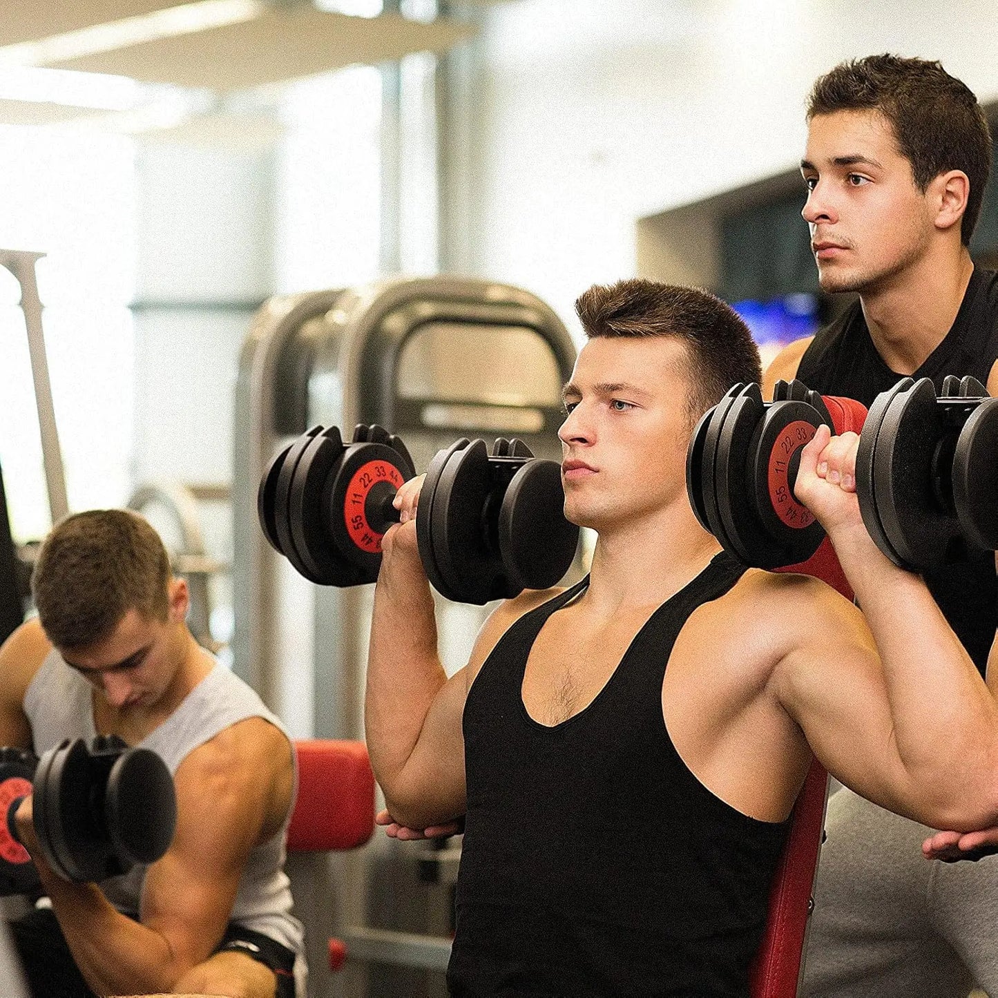 Dumbbell Set with Adjustable Anti-Slip Handle for Home Gym