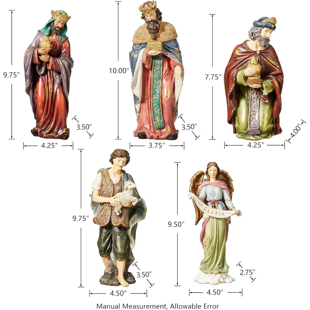 Resin Nativity Scene Set 12 Figures Christmas Decorations Collectibles