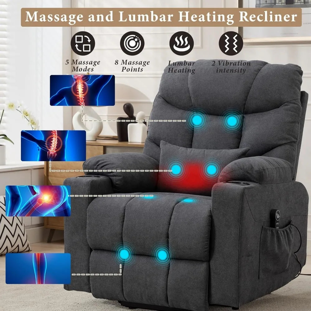 DAFIFY Power Lift Recliner Chair Electric Massage With Heat