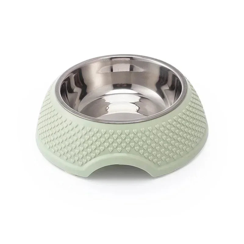 Hign-concerned UltraStainlessSteel Dog Feeding Bowl Petware Heart Shaped Pattern