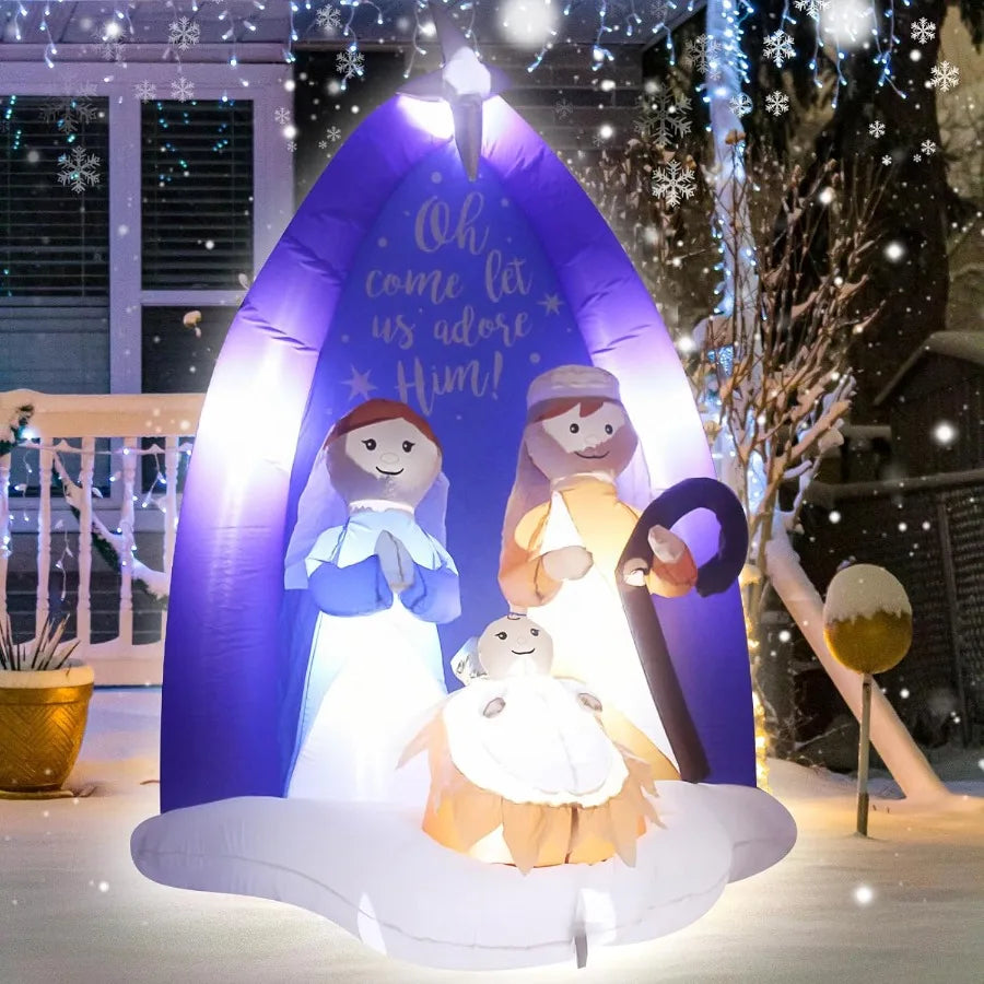Hign-concerned Inflatable Jesus Nativity Scene With LED Lights