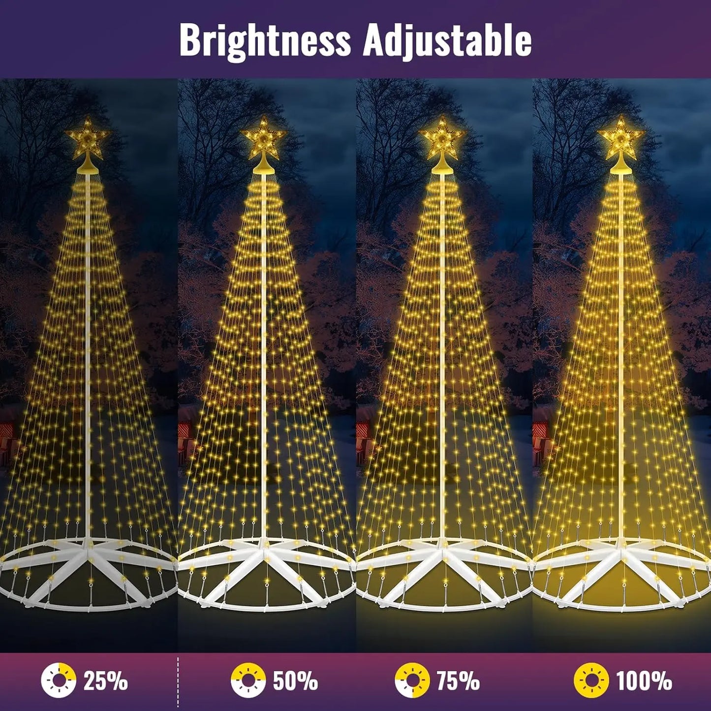 XMSJ Lighted Outdoor Christmas Tree Smart App Control Music Sync