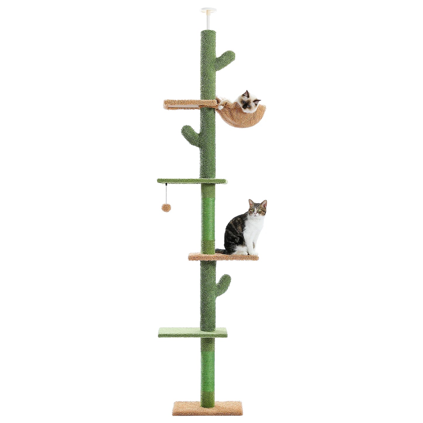 PAWZ Road Cat Tree 5 Tier Floor To Ceiling Cat Tower With Scratching Post Hammock Ball
