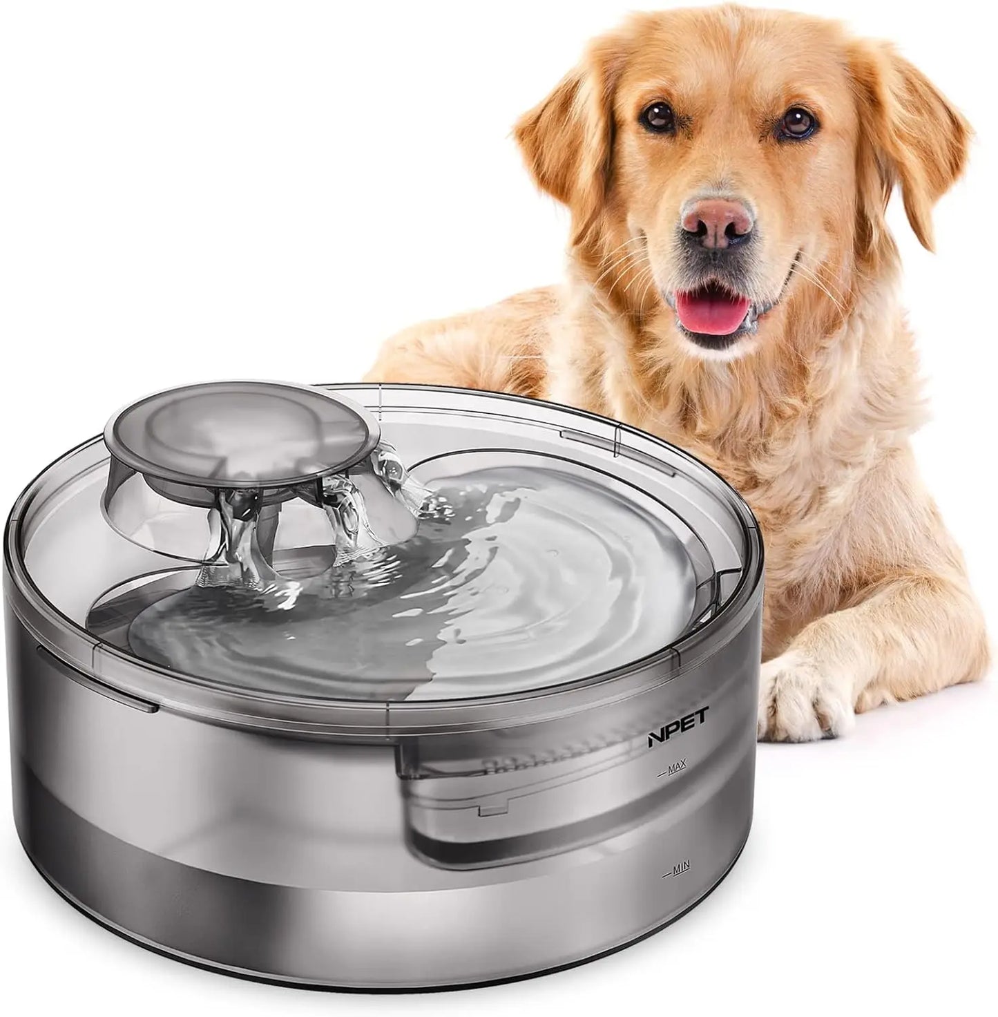 Hign-concerned NPET DF10 Dog Water Fountain Automatic Pet Dispenser BPA Free Plastic For Cats And Dogs