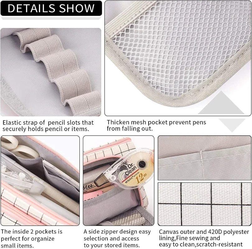 Angoo Pencil Case Large Capacity School Pouch For Students