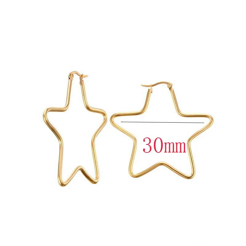 GDKLCN Elegant Hollow Five Star Earrings Cuff Jewelry Gift
