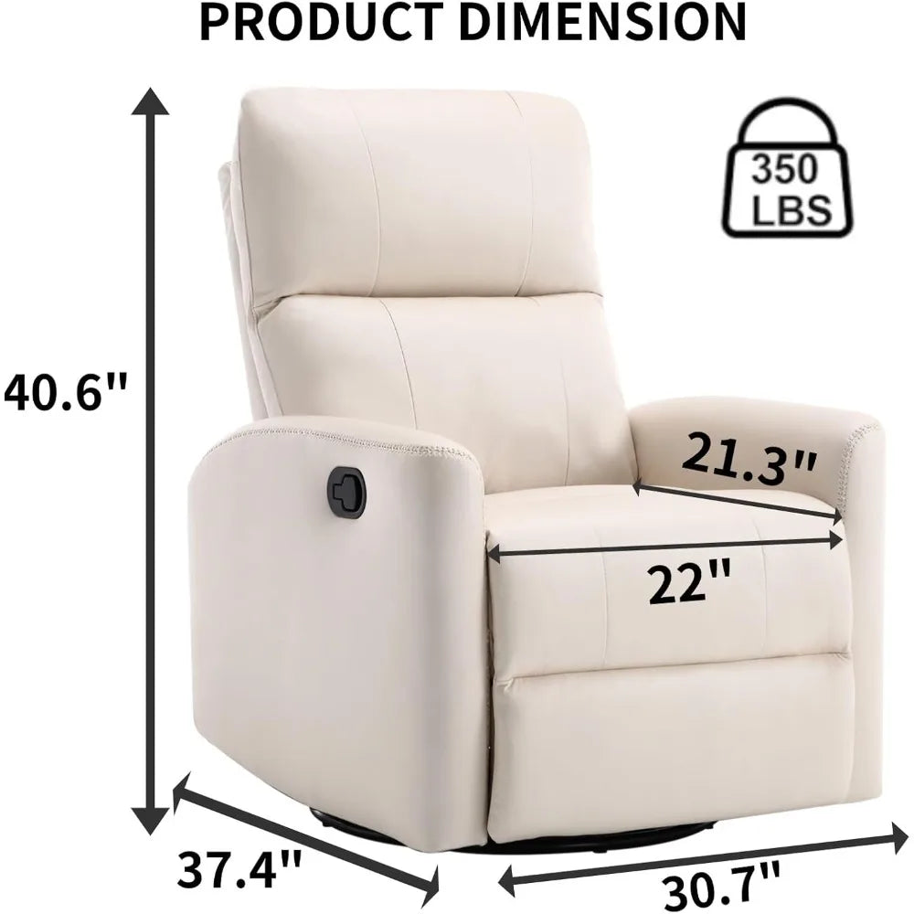 Rocking Swivel Faux Leather Recliner Chair Glider Nursery