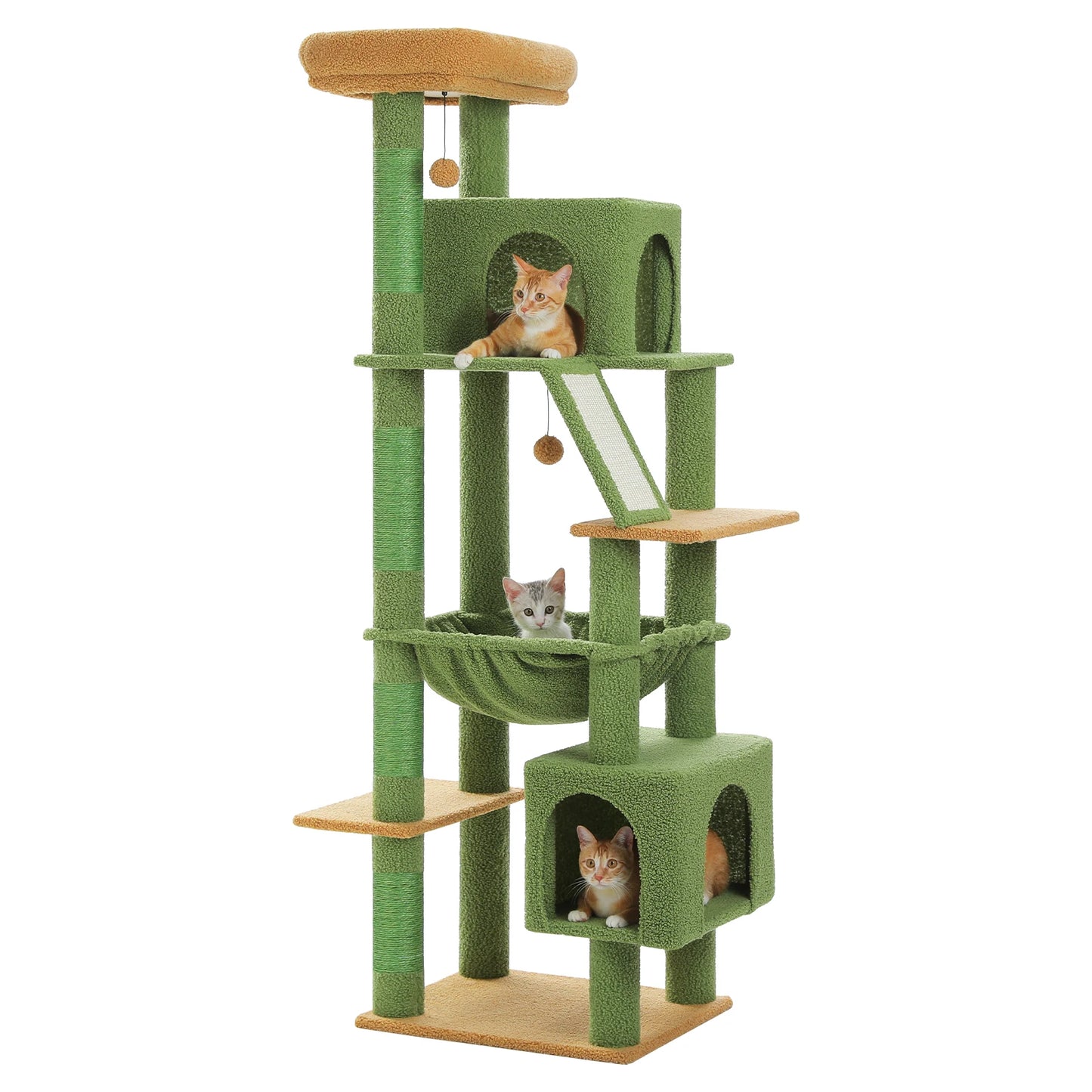 180cm Large Cat Tree Tower Home Furniture Cat Tower Pets Hammock Sisal Cat Scratching Post Climbing Frame Toy Spacious Perch