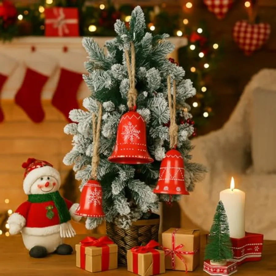 Christmas Snowflake Metal Cowbells Ornaments For Rustic Holiday Decor