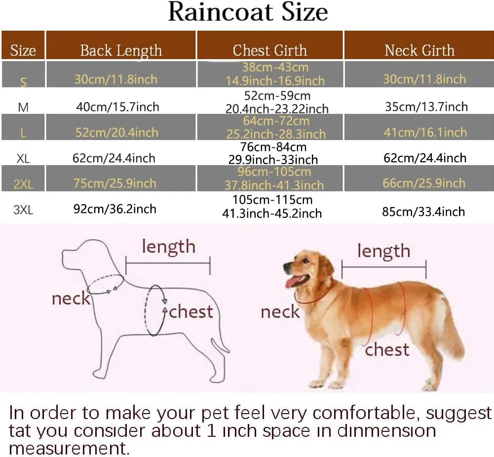 Hign-concerned Hooded Dog Raincoat Cape-Style Reflective Weatherproofing Outerwear