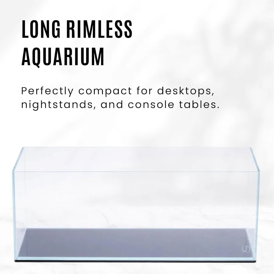 Hign-concerned UltraClear Rimless Fish Tank 3.4-Gallon Capacity Leveling Mat Included