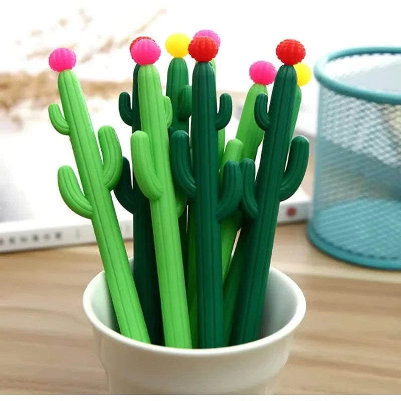 Cactus Gel Pen Set 24 Pcs Cute Novelty Stationery Kit