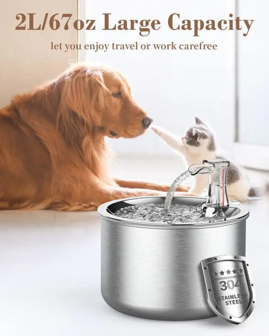 NPET Automatic Cat Water Fountain Stainless Steel Featuring Leakproofing Engineering