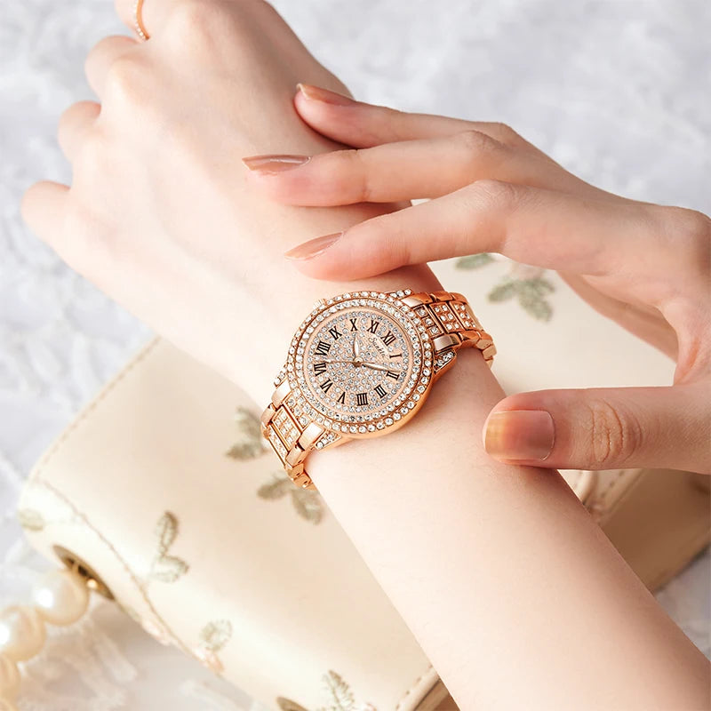 LIGE Luxury Classic Womens Quartz Wristwatch Alloy Strap