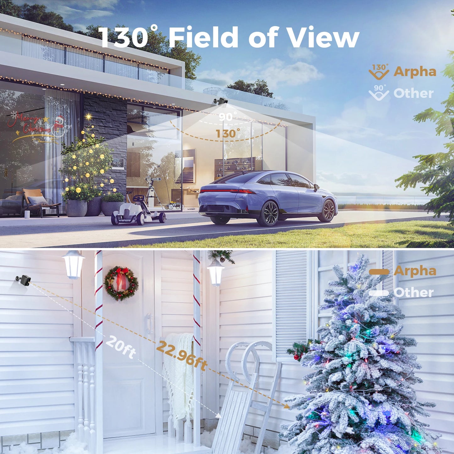 Arpha 1080P Outdoor WiFi Surveillance Camera with UltraHighDefinition NightVision Audio